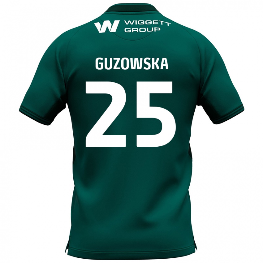 Niño Camiseta Sara Guzowska #25 Verde 2ª Equipación 2024/25 La Camisa