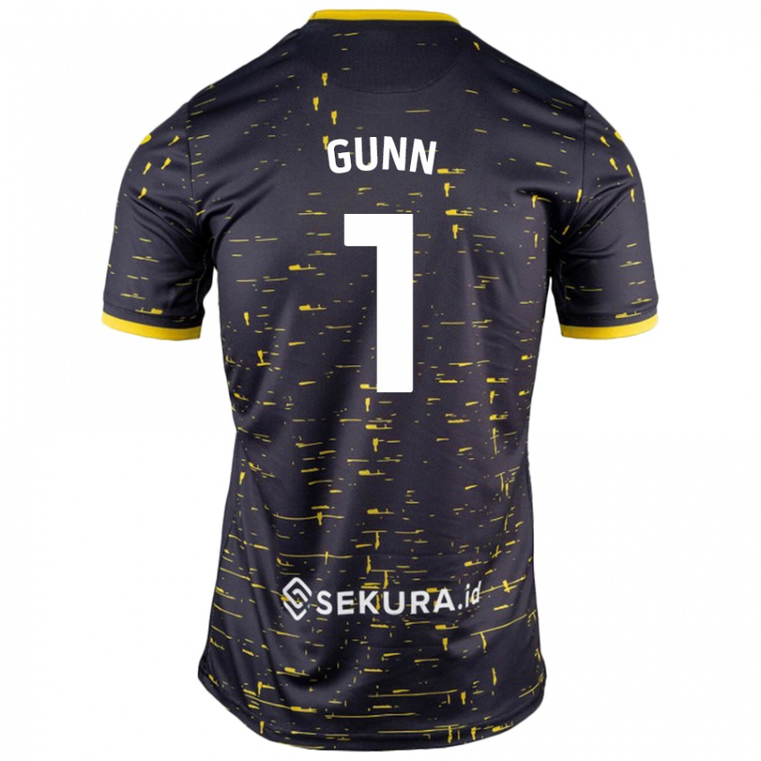 Niño Camiseta Angus Gunn #1 Negro Amarillo 2ª Equipación 2024/25 La Camisa