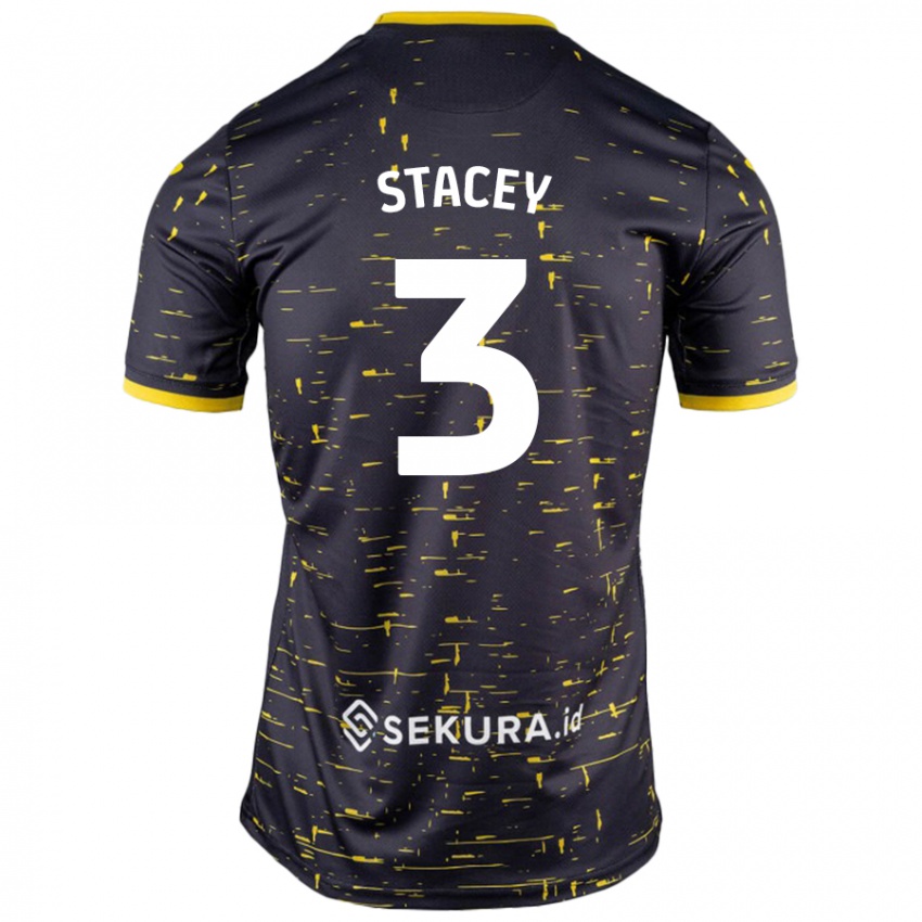 Niño Camiseta Jack Stacey #3 Negro Amarillo 2ª Equipación 2024/25 La Camisa