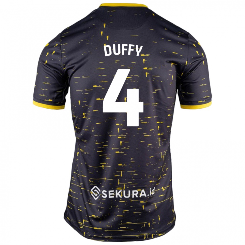 Niño Camiseta Shane Duffy #4 Negro Amarillo 2ª Equipación 2024/25 La Camisa