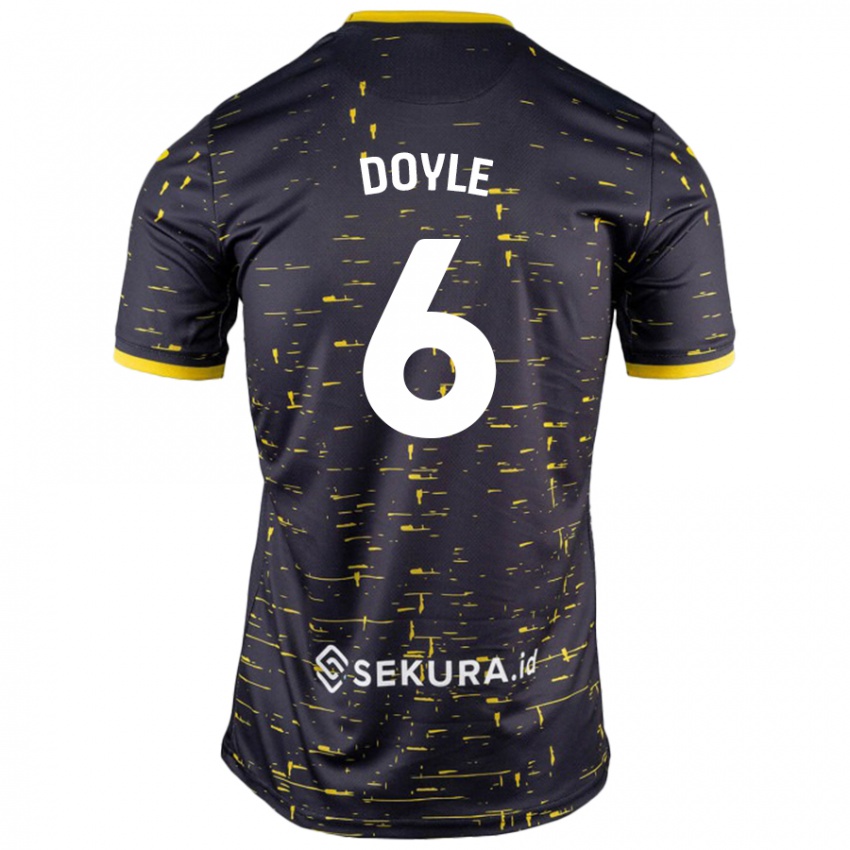 Niño Camiseta Callum Doyle #6 Negro Amarillo 2ª Equipación 2024/25 La Camisa