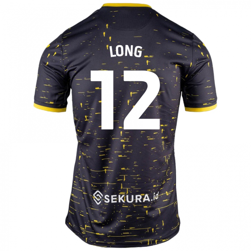 Niño Camiseta George Long #12 Negro Amarillo 2ª Equipación 2024/25 La Camisa