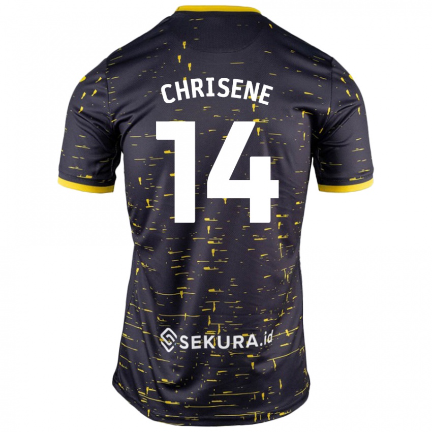 Niño Camiseta Ben Chrisene #14 Negro Amarillo 2ª Equipación 2024/25 La Camisa