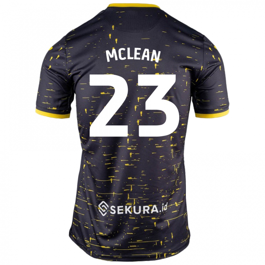 Niño Camiseta Kenny Mclean #23 Negro Amarillo 2ª Equipación 2024/25 La Camisa