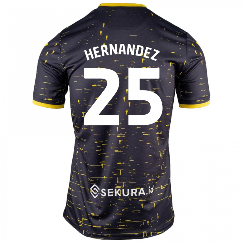 Niño Camiseta Onel Hernández #25 Negro Amarillo 2ª Equipación 2024/25 La Camisa