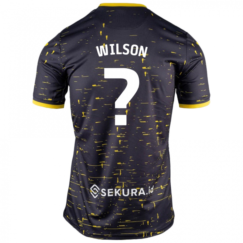 Niño Camiseta Charlie Wilson #0 Negro Amarillo 2ª Equipación 2024/25 La Camisa