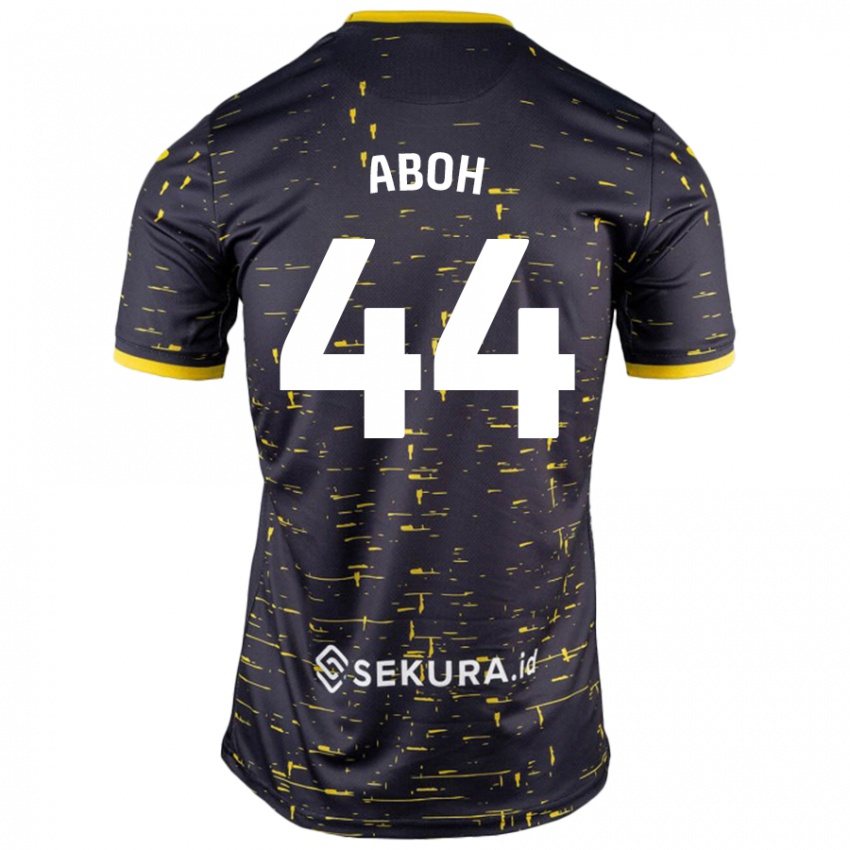 Niño Camiseta Ken Aboh #44 Negro Amarillo 2ª Equipación 2024/25 La Camisa