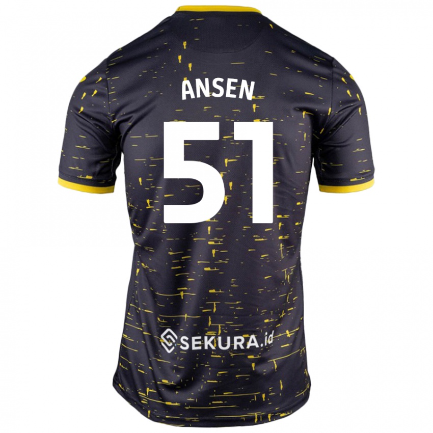 Niño Camiseta Caleb Ansen #51 Negro Amarillo 2ª Equipación 2024/25 La Camisa