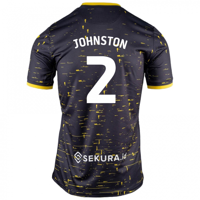 Niño Camiseta Chardonnay Johnston #2 Negro Amarillo 2ª Equipación 2024/25 La Camisa