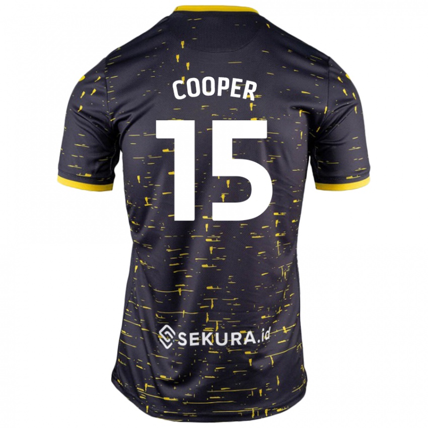 Niño Camiseta Naomi Cooper #15 Negro Amarillo 2ª Equipación 2024/25 La Camisa