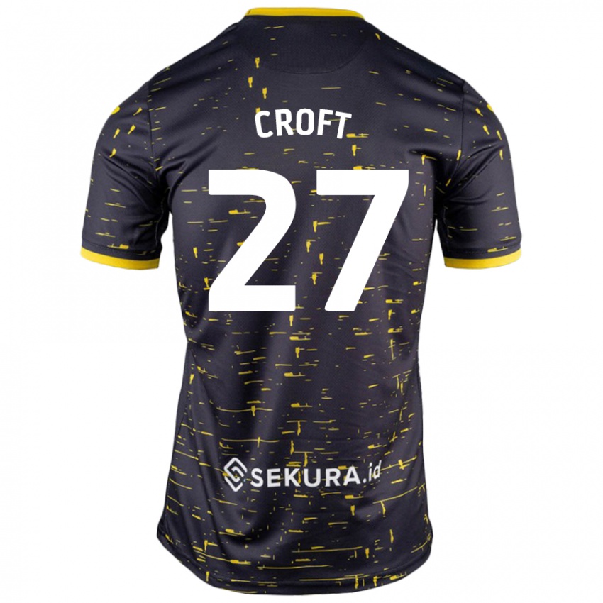 Niño Camiseta Mary Croft #27 Negro Amarillo 2ª Equipación 2024/25 La Camisa