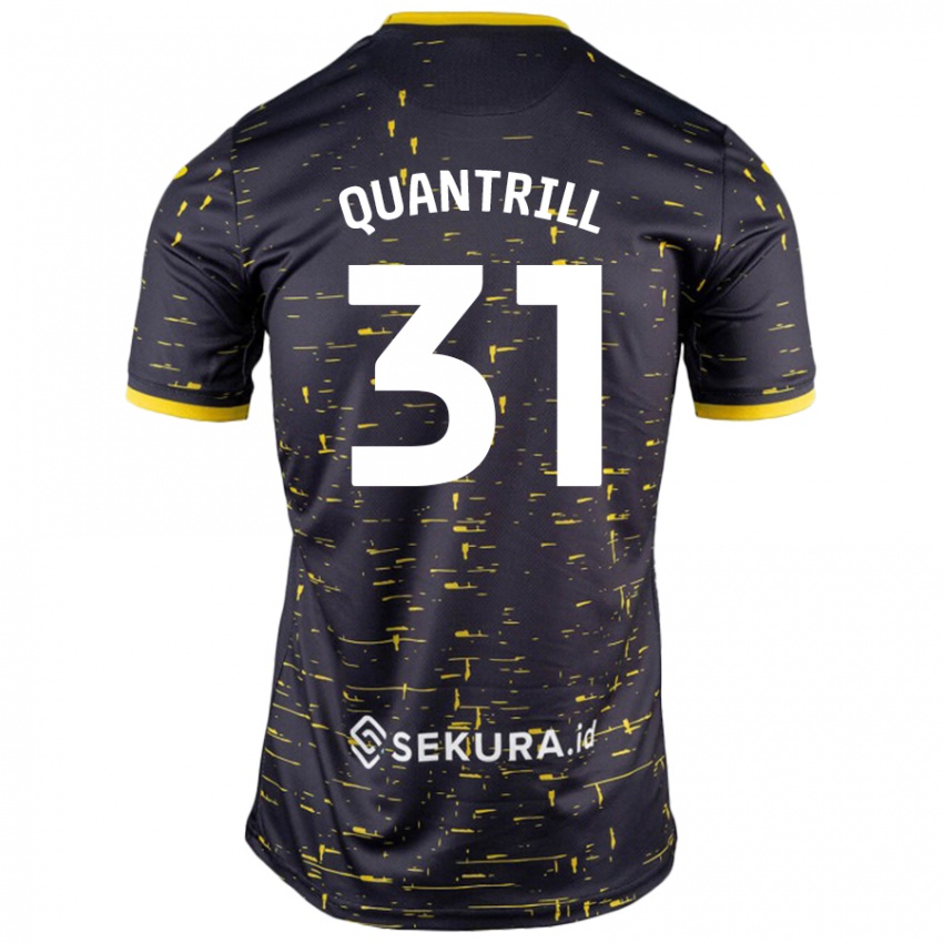 Niño Camiseta Sarah Quantrill #31 Negro Amarillo 2ª Equipación 2024/25 La Camisa