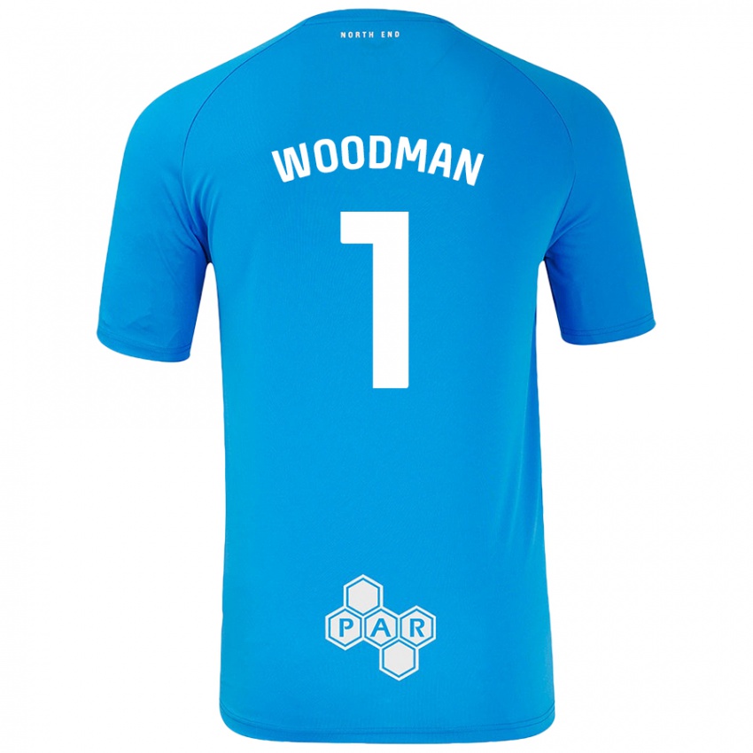 Niño Camiseta Freddie Woodman #1 Azul Cielo 2ª Equipación 2024/25 La Camisa