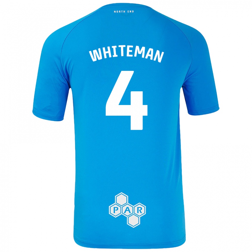 Niño Camiseta Ben Whiteman #4 Azul Cielo 2ª Equipación 2024/25 La Camisa