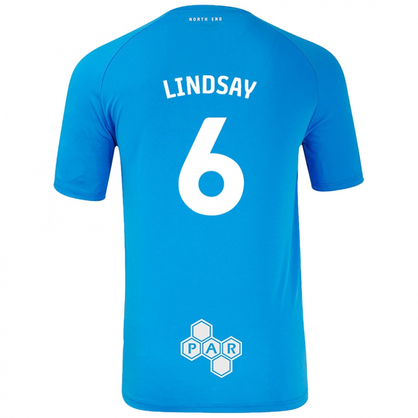 Niño Camiseta Liam Lindsay #6 Azul Cielo 2ª Equipación 2024/25 La Camisa