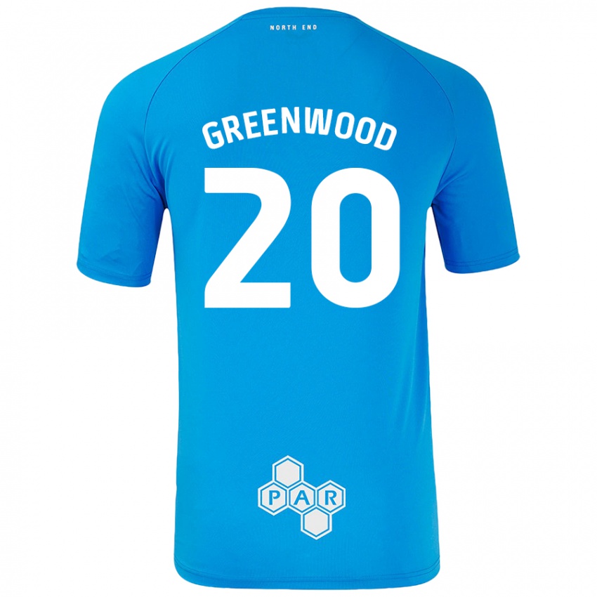 Niño Camiseta Sam Greenwood #20 Azul Cielo 2ª Equipación 2024/25 La Camisa