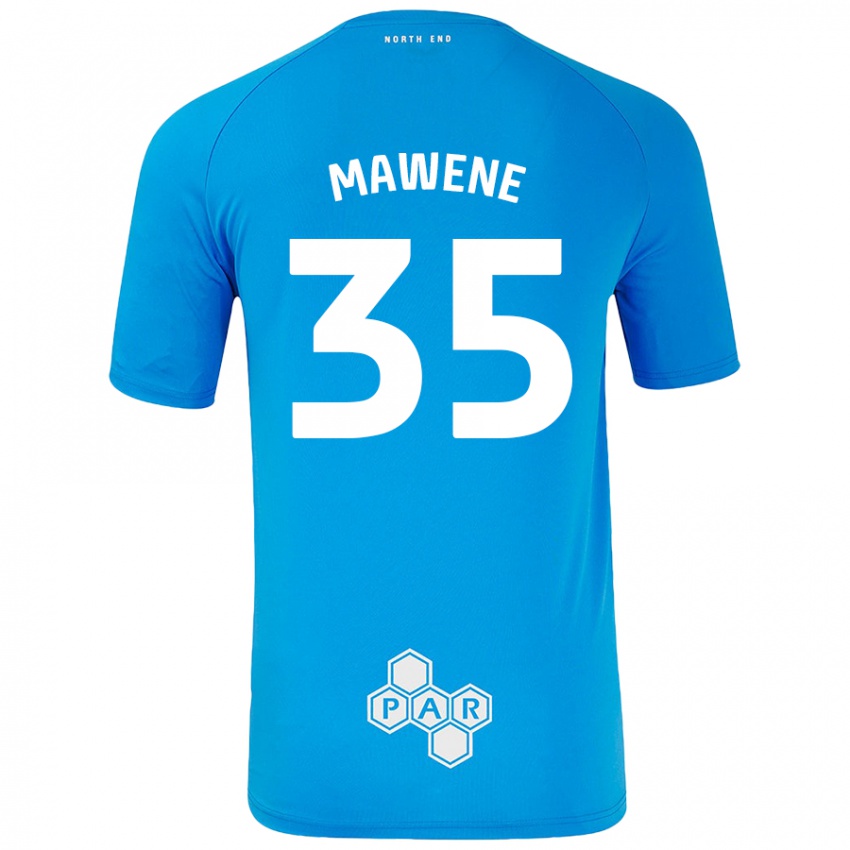 Niño Camiseta Noah Mawene #35 Azul Cielo 2ª Equipación 2024/25 La Camisa