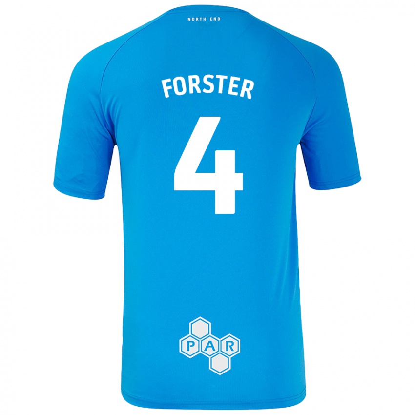 Niño Camiseta Hannah Forster #4 Azul Cielo 2ª Equipación 2024/25 La Camisa