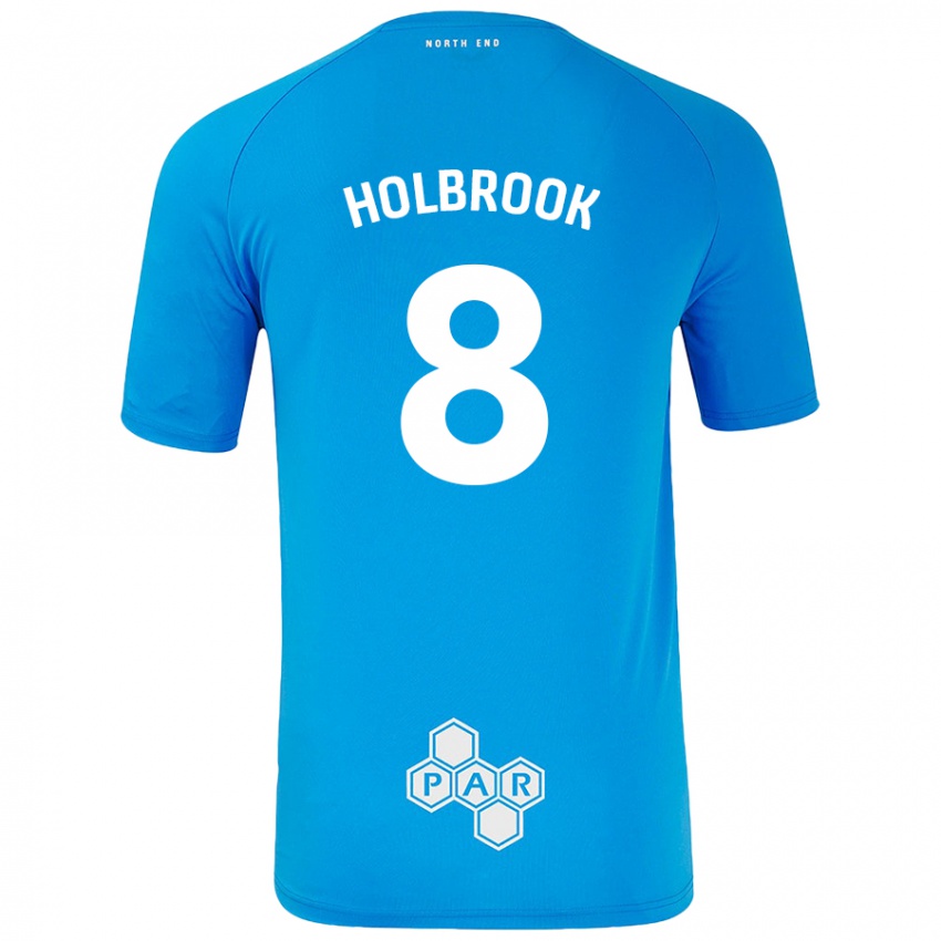 Niño Camiseta Jess Holbrook #8 Azul Cielo 2ª Equipación 2024/25 La Camisa