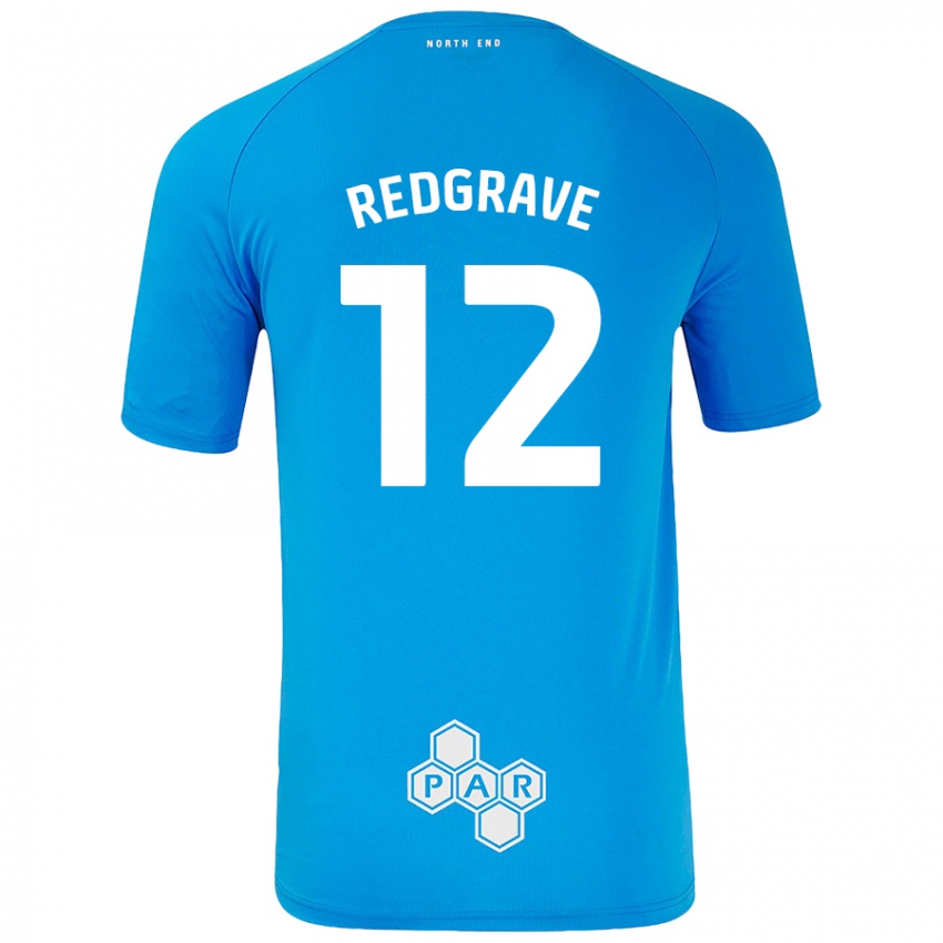 Niño Camiseta Jodie Redgrave #12 Azul Cielo 2ª Equipación 2024/25 La Camisa