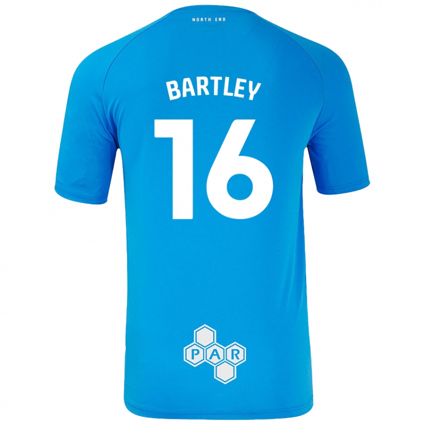 Niño Camiseta Melanie Bartley #16 Azul Cielo 2ª Equipación 2024/25 La Camisa