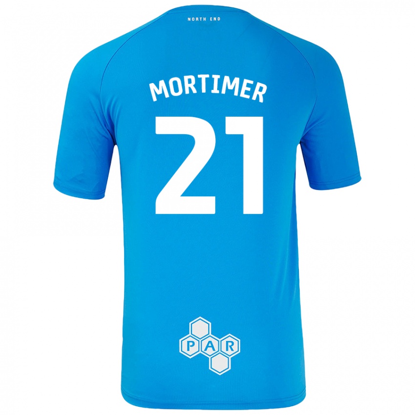 Niño Camiseta Jodie Mortimer #21 Azul Cielo 2ª Equipación 2024/25 La Camisa