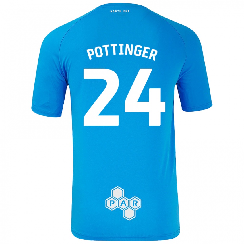 Niño Camiseta Kaya Pottinger #24 Azul Cielo 2ª Equipación 2024/25 La Camisa