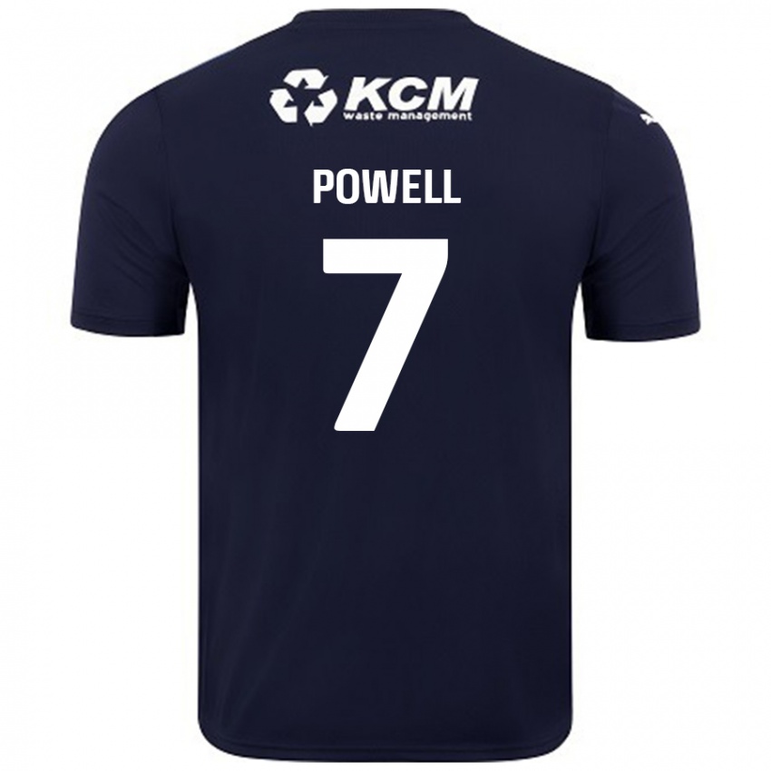 Niño Camiseta Joe Powell #7 Azul Marino 2ª Equipación 2024/25 La Camisa