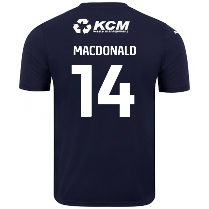 Niño Camiseta Alex Macdonald #14 Azul Marino 2ª Equipación 2024/25 La Camisa