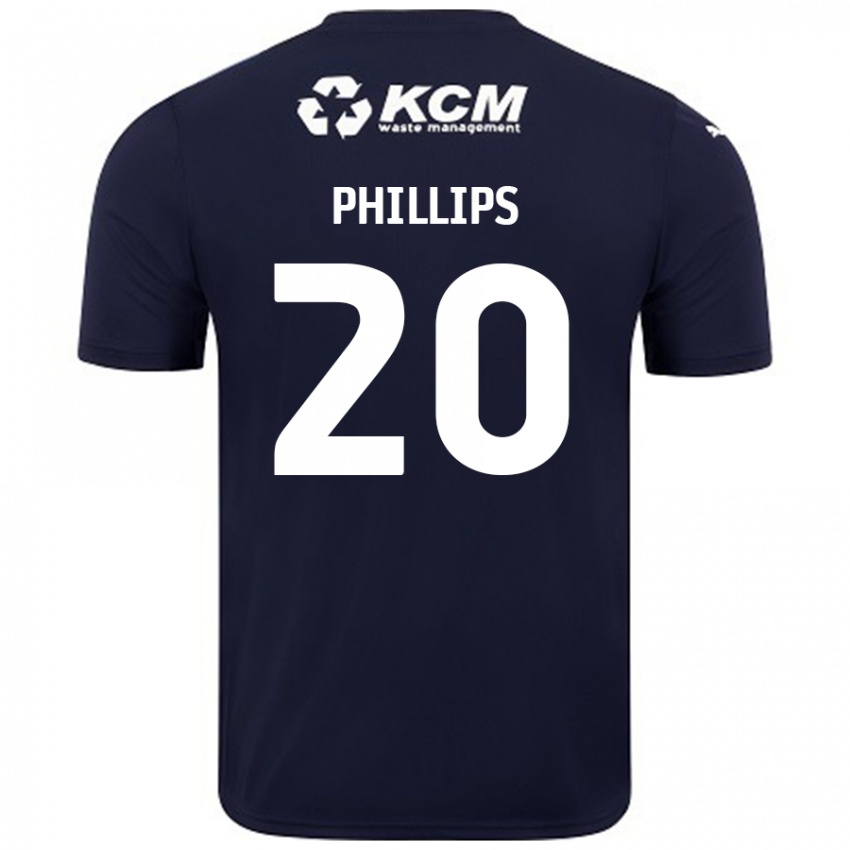 Niño Camiseta Dillon Phillips #20 Azul Marino 2ª Equipación 2024/25 La Camisa