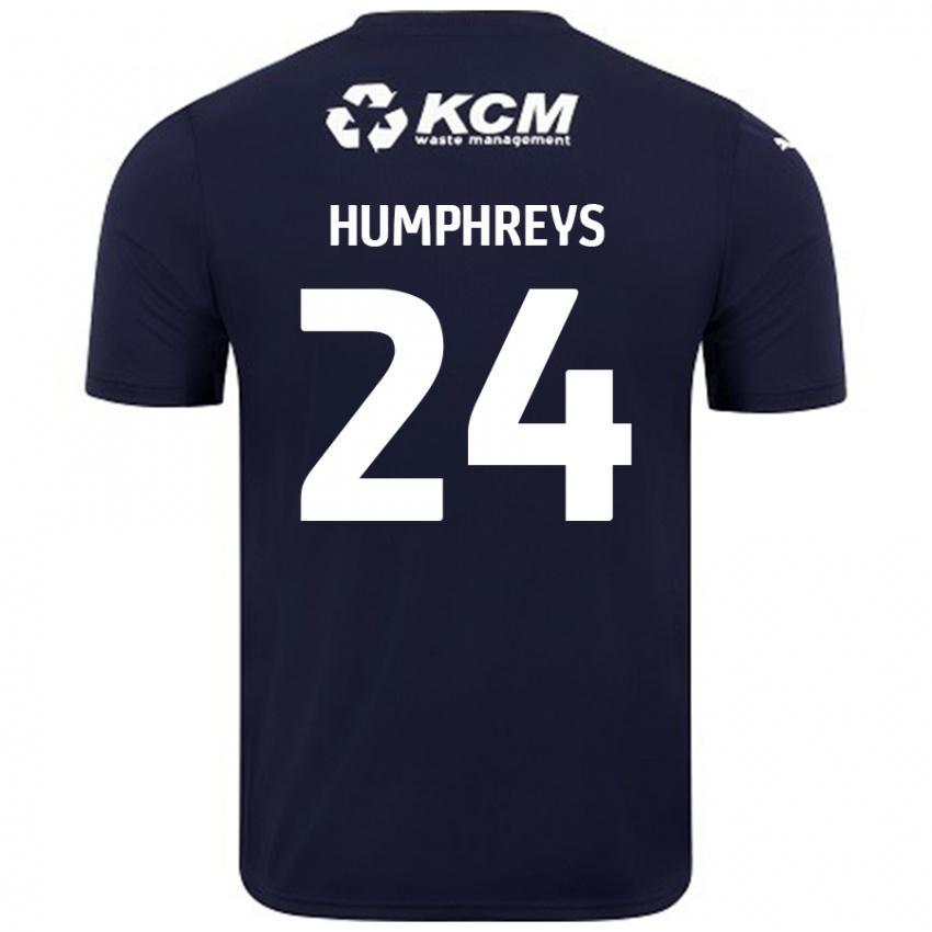 Niño Camiseta Cameron Humphreys #24 Azul Marino 2ª Equipación 2024/25 La Camisa