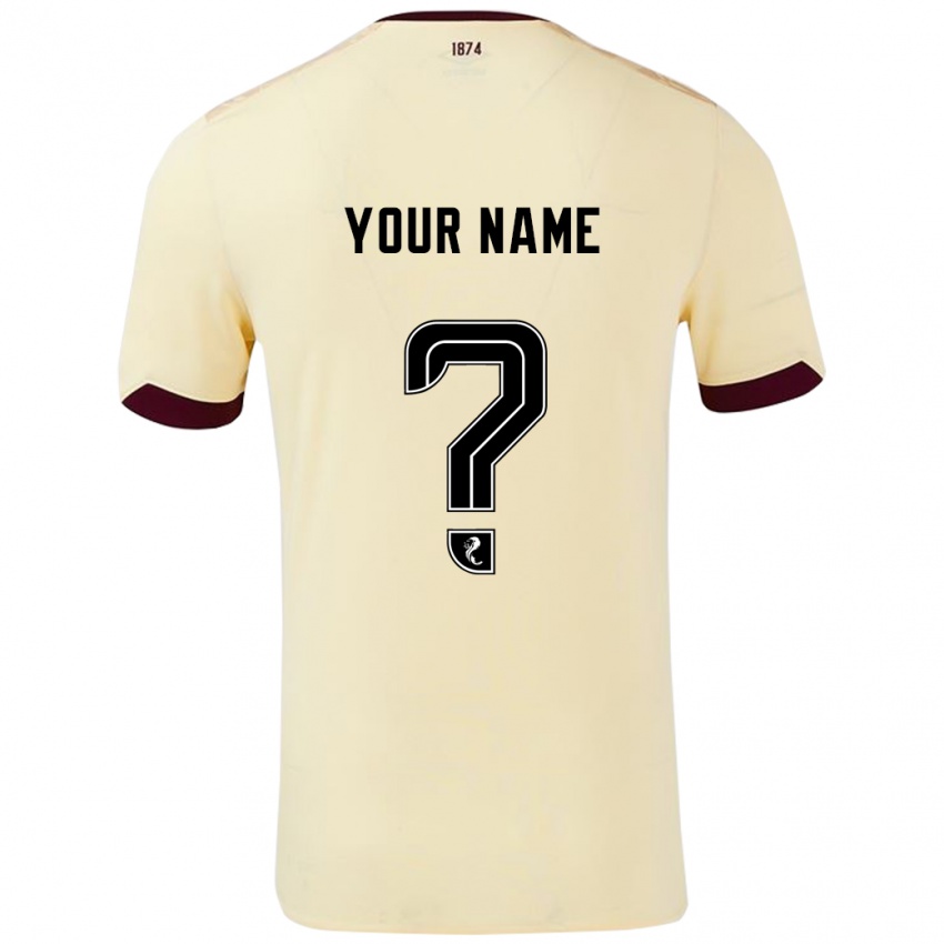 Niño Camiseta Su Nombre #0 Crema Burdeos 2ª Equipación 2024/25 La Camisa