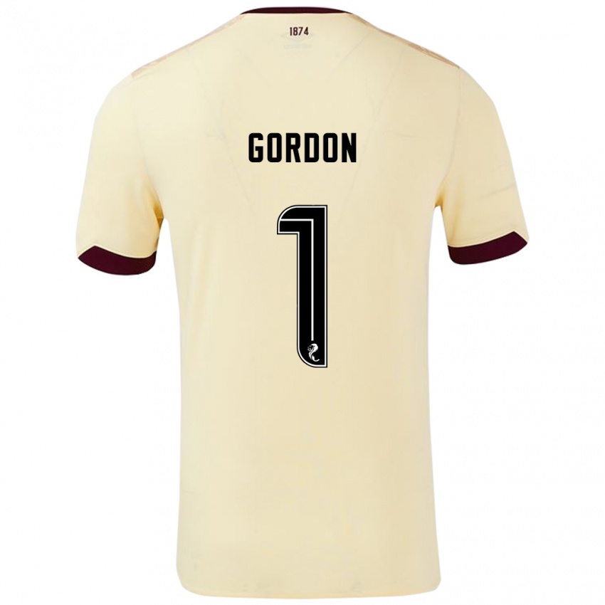 Niño Camiseta Craig Gordon #1 Crema Burdeos 2ª Equipación 2024/25 La Camisa