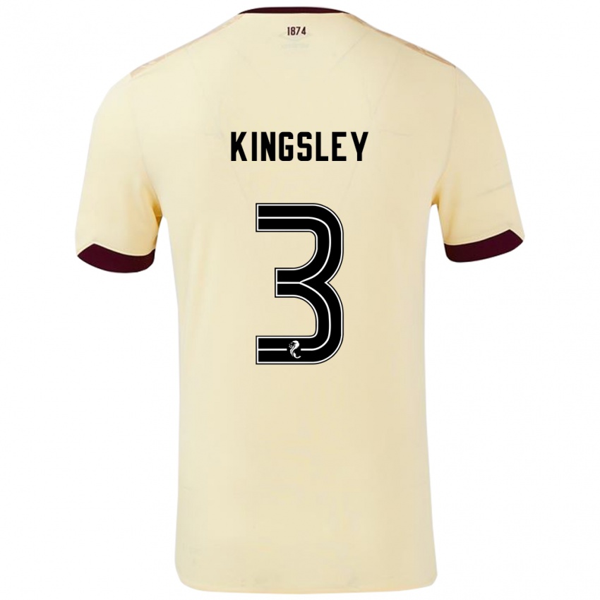 Niño Camiseta Stephen Kingsley #3 Crema Burdeos 2ª Equipación 2024/25 La Camisa