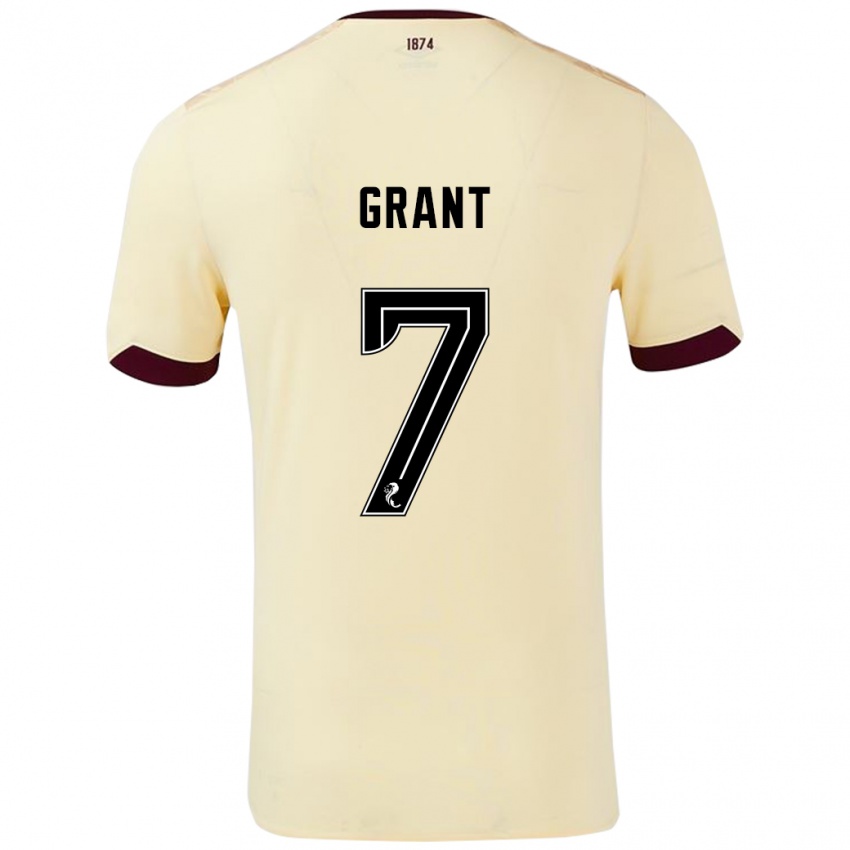 Niño Camiseta Jorge Grant #7 Crema Burdeos 2ª Equipación 2024/25 La Camisa