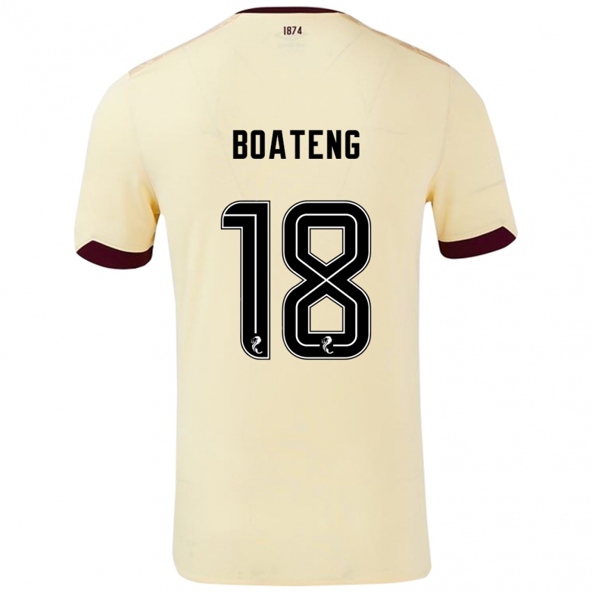 Niño Camiseta Malachi Boateng #18 Crema Burdeos 2ª Equipación 2024/25 La Camisa