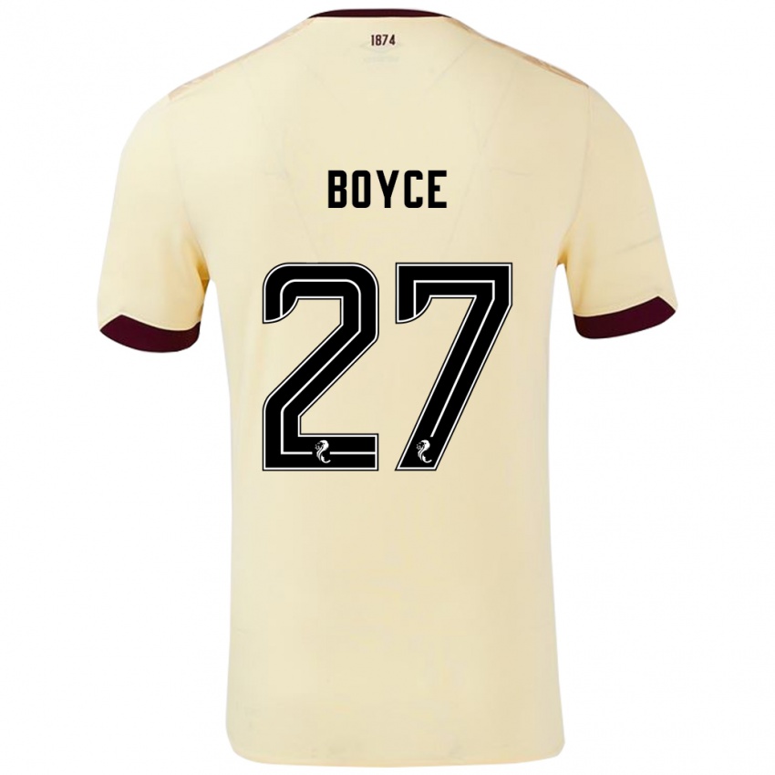 Niño Camiseta Liam Boyce #27 Crema Burdeos 2ª Equipación 2024/25 La Camisa