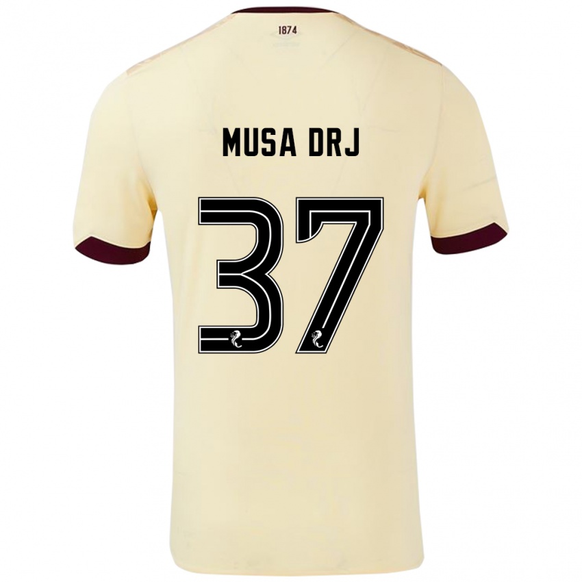 Niño Camiseta Musa Drammeh #37 Crema Burdeos 2ª Equipación 2024/25 La Camisa