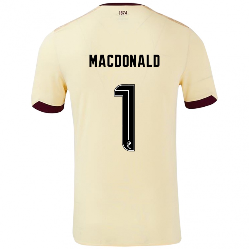 Niño Camiseta Jamie Macdonald #1 Crema Burdeos 2ª Equipación 2024/25 La Camisa