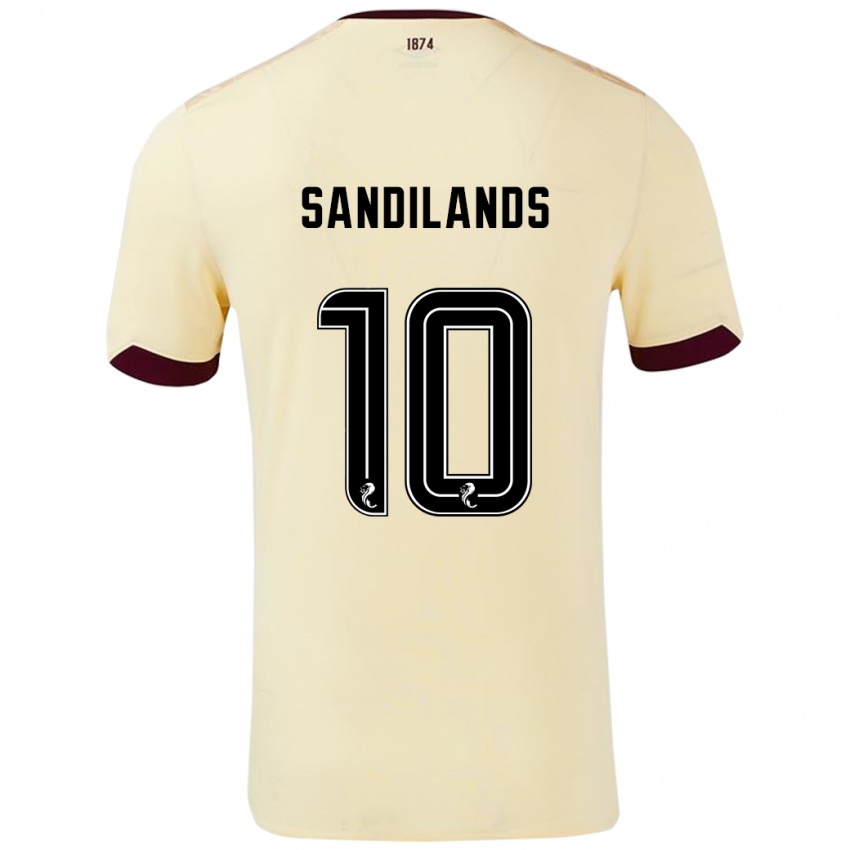 Niño Camiseta Callum Sandilands #10 Crema Burdeos 2ª Equipación 2024/25 La Camisa