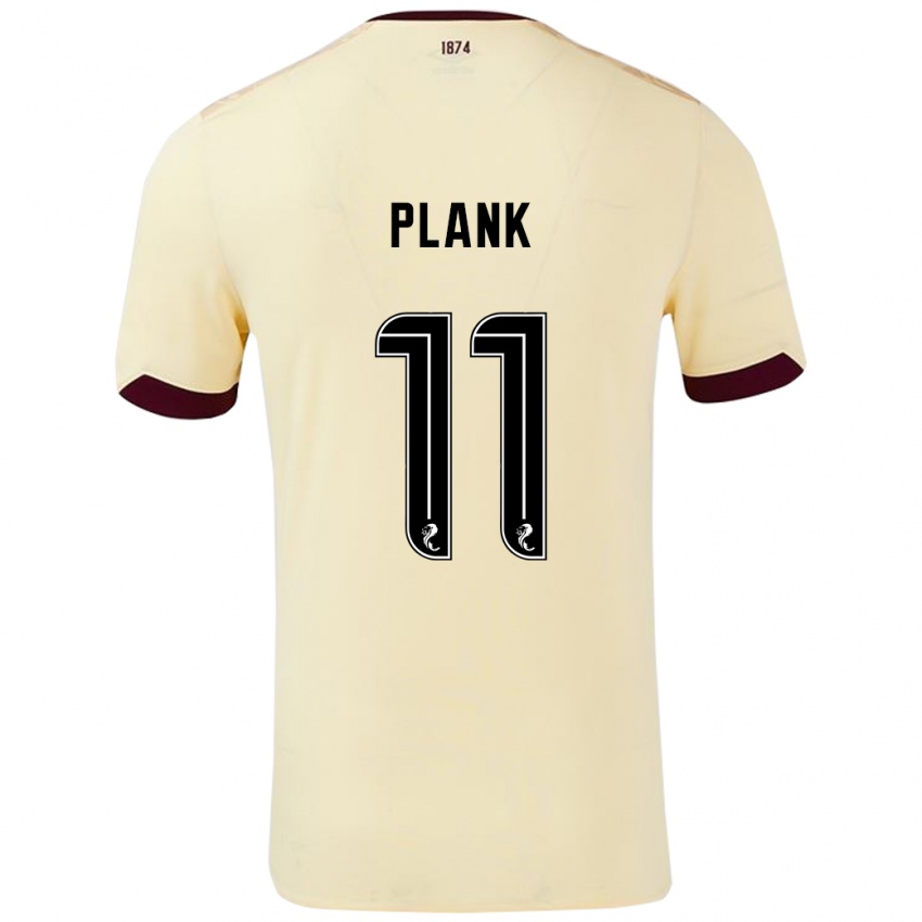 Niño Camiseta Dom Plank #11 Crema Burdeos 2ª Equipación 2024/25 La Camisa