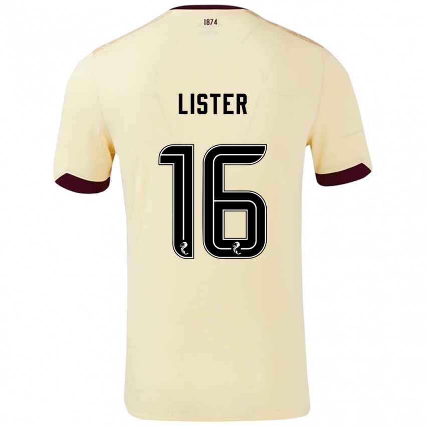 Niño Camiseta Henry Lister #16 Crema Burdeos 2ª Equipación 2024/25 La Camisa