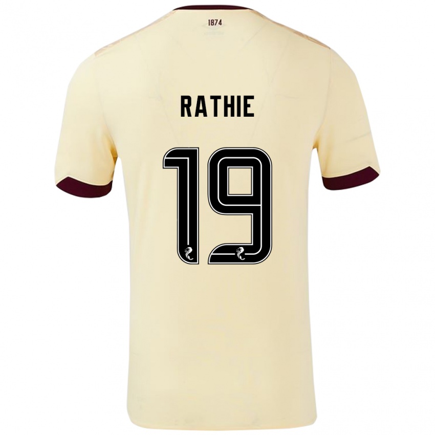 Niño Camiseta Luke Rathie #19 Crema Burdeos 2ª Equipación 2024/25 La Camisa