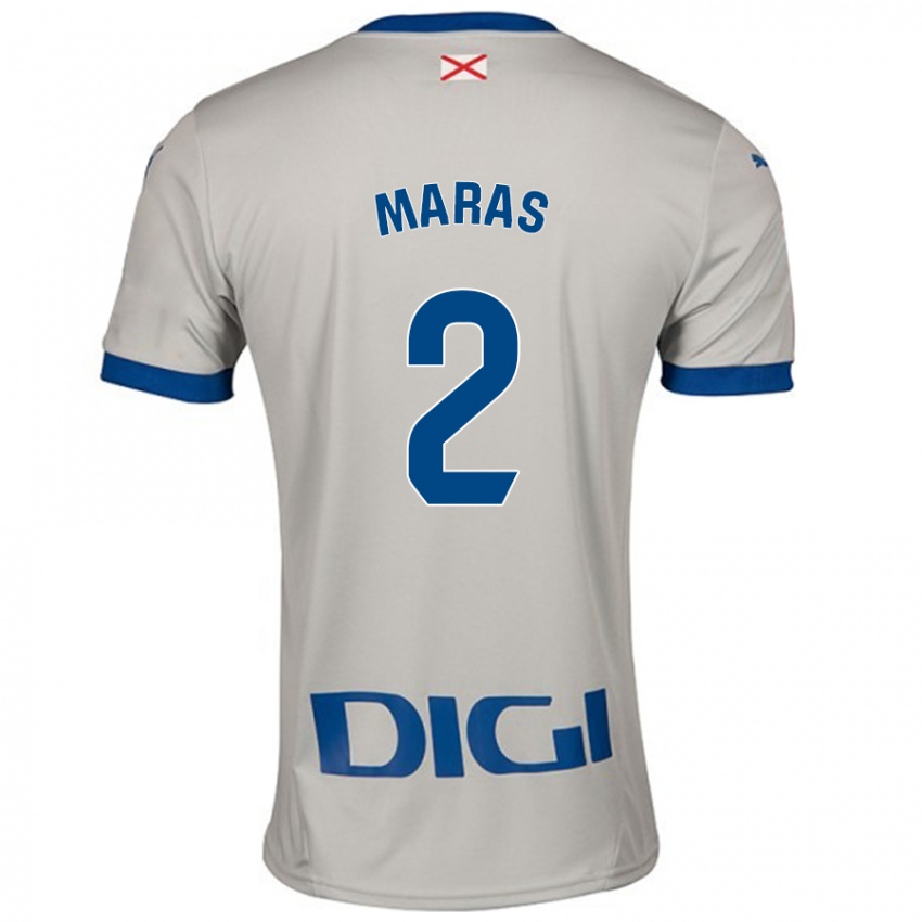 Niño Camiseta Nikola Maras #2 Gris Claro 2ª Equipación 2024/25 La Camisa