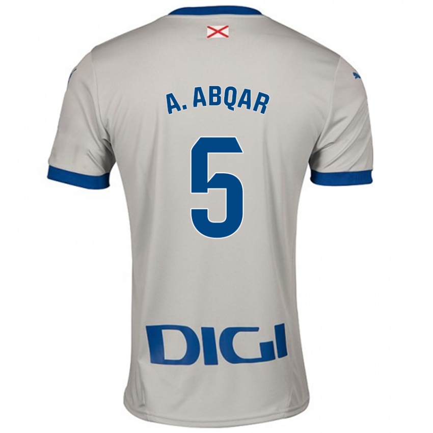 Niño Camiseta Abdel Abqar #5 Gris Claro 2ª Equipación 2024/25 La Camisa