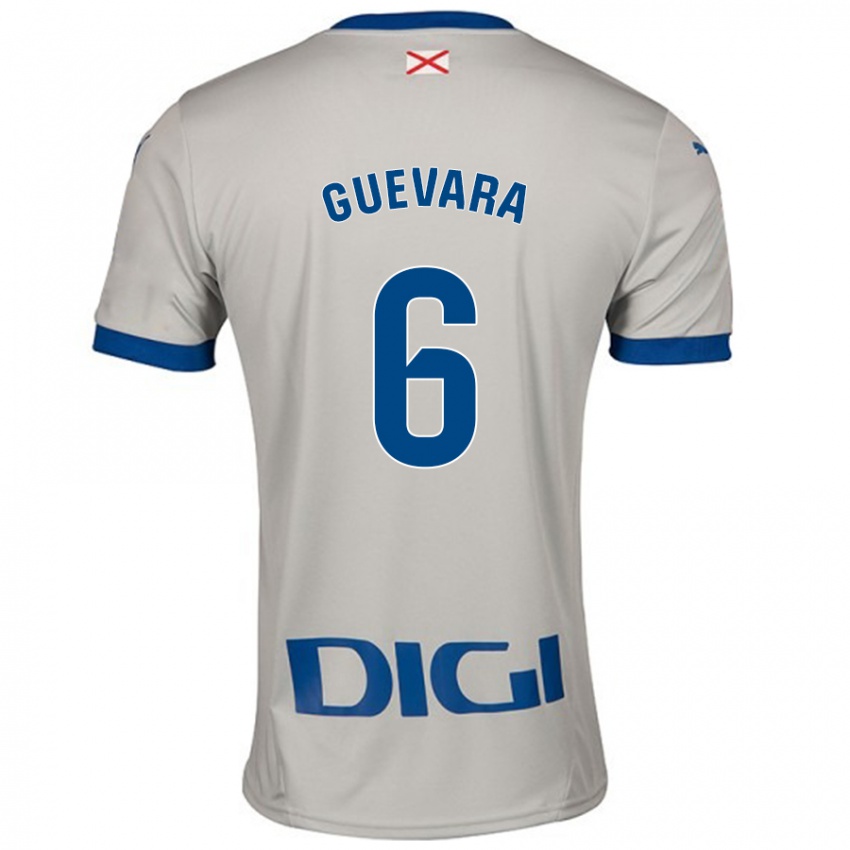 Niño Camiseta Ander Guevara #6 Gris Claro 2ª Equipación 2024/25 La Camisa