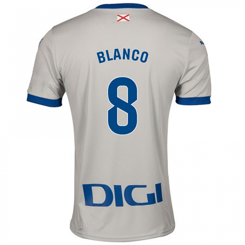 Niño Camiseta Antonio Blanco #8 Gris Claro 2ª Equipación 2024/25 La Camisa