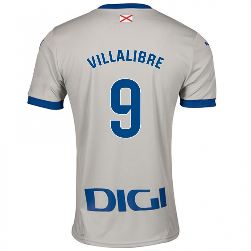 Niño Camiseta Asier Villalibre #9 Gris Claro 2ª Equipación 2024/25 La Camisa