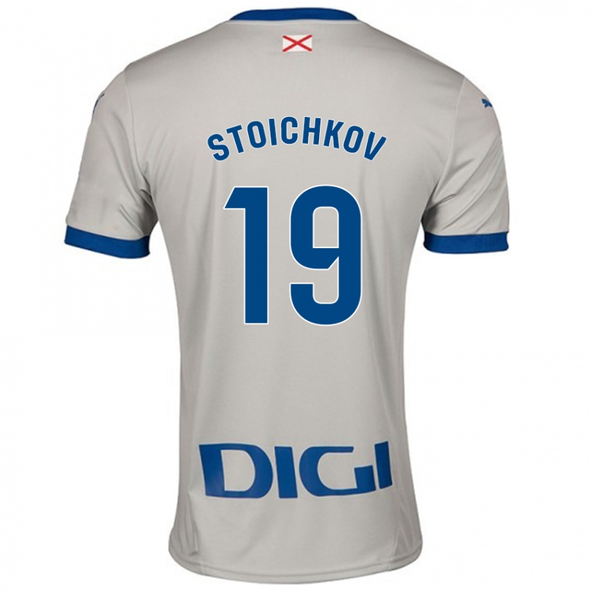 Niño Camiseta Stoichkov #19 Gris Claro 2ª Equipación 2024/25 La Camisa