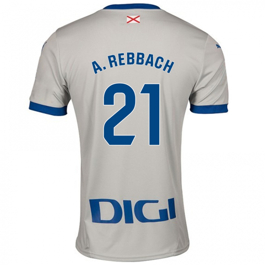 Niño Camiseta Abde Rebbach #21 Gris Claro 2ª Equipación 2024/25 La Camisa